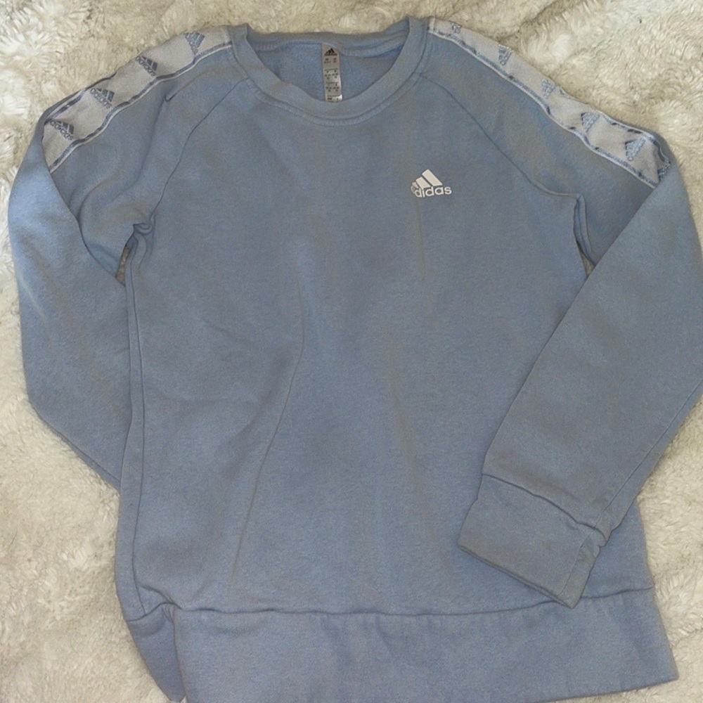 Baby blue adidas lined sweater